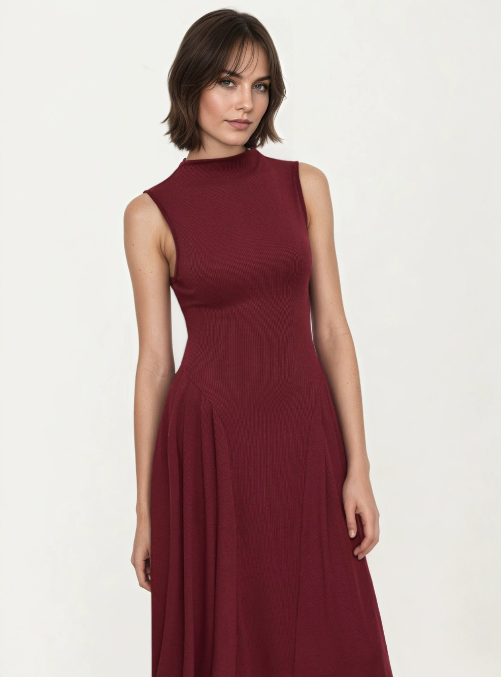 ZARA Sexy Baddie Mock Neck Sleeveless Summer Slimming Elegant A Line Long Dress